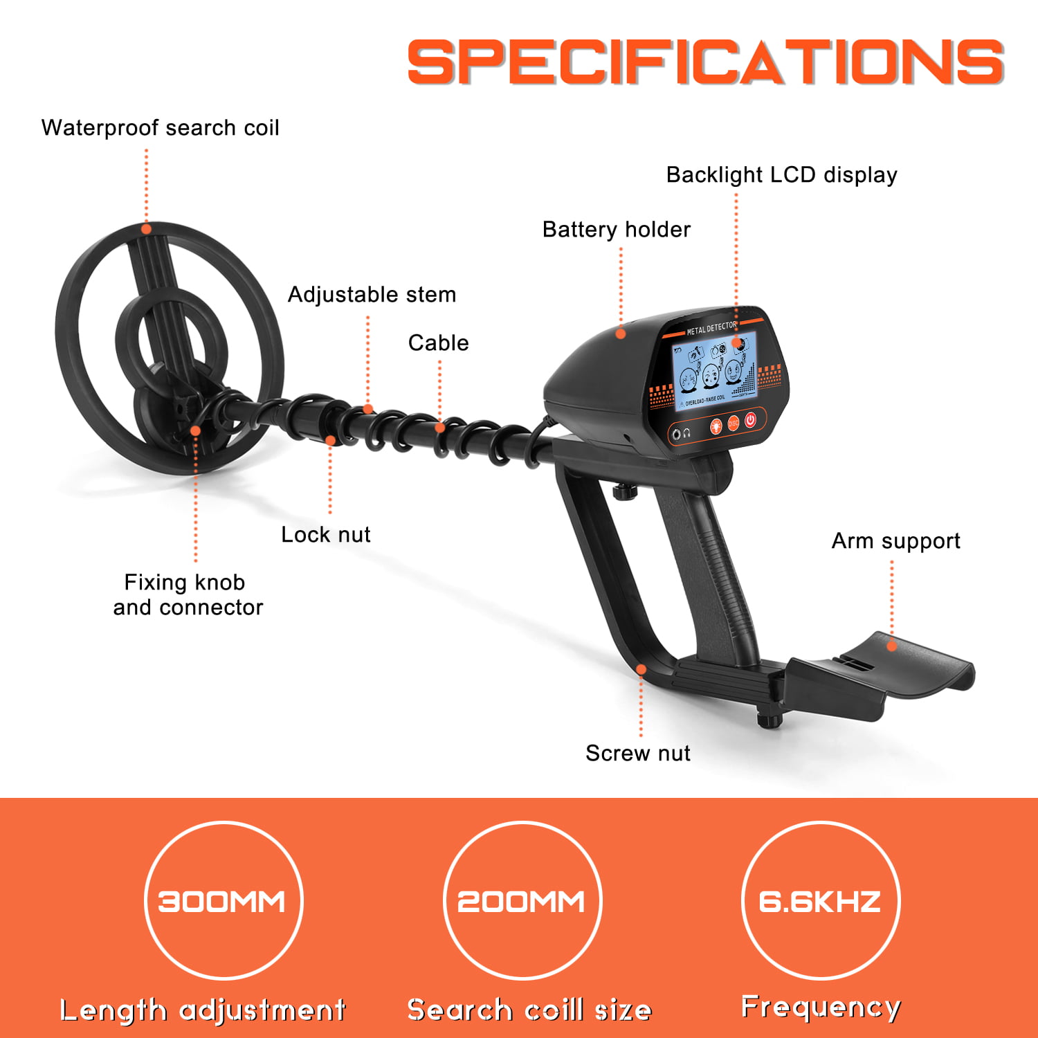 Details about   MD830 Portable Easy Installation Underground Metal Detector High O1B2 