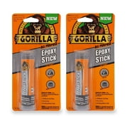 Gorilla All Purpose Epoxy Stick Putty 2 oz Waterproof Permanent Bond, 2-Pack