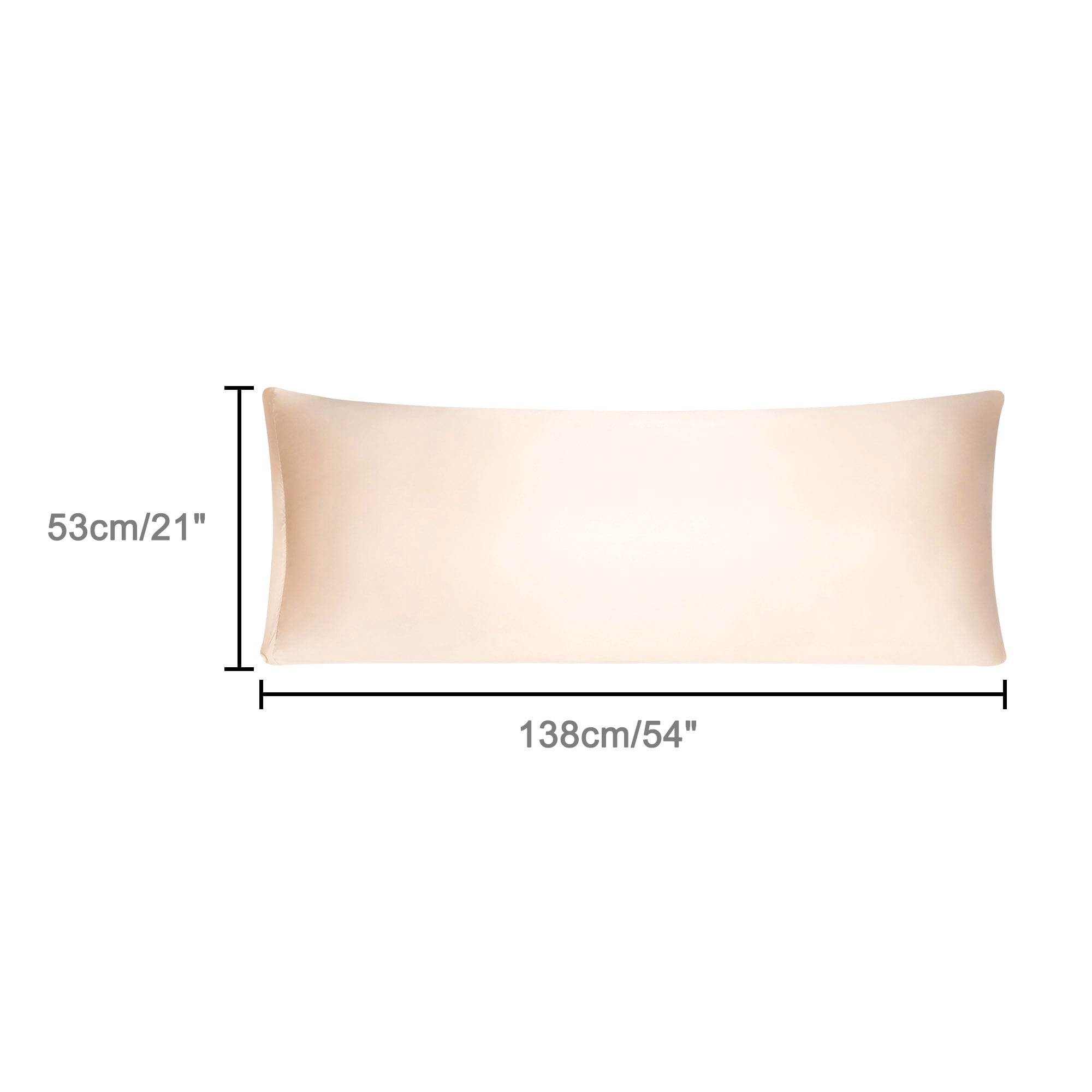 Unique Bargains Silky Satin Zippered Body Pillow Cover, 21" x 54", Light Tan
