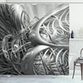 thumbnail image 1 of Ambesonne Futuristic Shower Curtain, Technologic Pattern, 69"Wx75"L, Grey and Pale Grey, 1 of 3