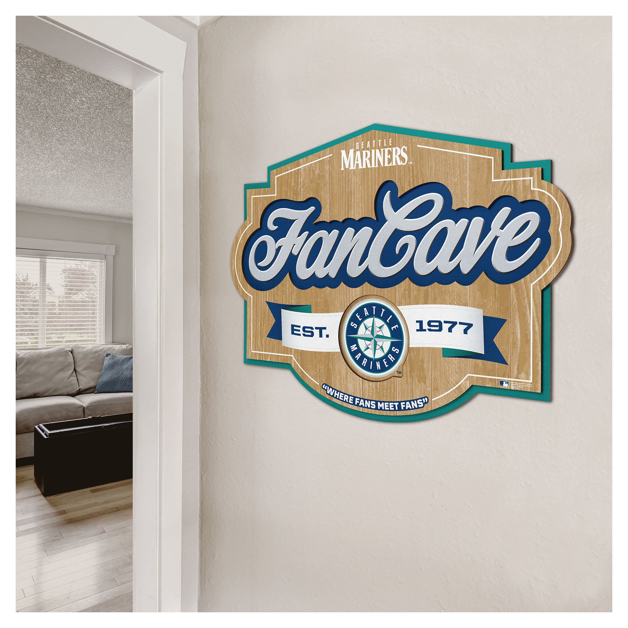 IDNA Seattle Mariners 12.5" x 17" Fan Cave Sign