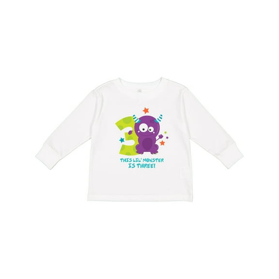 Inktastic Monster 3rd Birthday Boys or Girls Long Sleeve Toddler T-Shirt