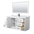 thumbnail image 3 of Wyndham Collection Miranda 66" Metal Single Bathroom Vanity in White/Black, 3 of 7