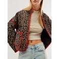 thumbnail image 2 of Gupgi Women Cropped Quilted Jackets Floral Print Open Front Lightweight Puffer Jacket Padded Quilted Coat, 2 of 7
