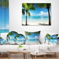thumbnail image 4 of Designart Palm Trees and Sea - Landscape Photography Throw Pillow - 16x16, 4 of 5