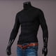 thumbnail image 5 of Minnieouse Ropa interior térmica para hombre, Tops de cuello alto, jersey de manga larga de Color sólido, ropa interior de oficina para otoño e invierno, Camisetas Negro Minnieouse AP013729-02, 5 of 6