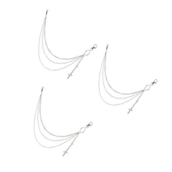 Masteelf 3pcs Waist Chain for Men Women Punk Multilayer Belt Chain for Jeans Hip Hop Pants Chain Vintage Body Chain for Clothing Decoration