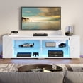thumbnail image 6 of Pinmoco Marble TV Stand for TVs up to 80", LED Gaming Entertainment Center with Side Bookshelf and 4 Open Shelves, Marble White, 6 of 8