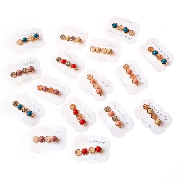 16 PCS Pearls Hair Clips and Rhinestone Hairpin for Women and Girls,Handmade Pearl Hair Barrettes,Glitter Crystal Geometric Hairpin,for Party Wedding Daily Hair Decorative
