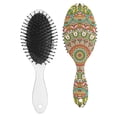 thumbnail image 2 of Bohemian Style Detangler Hair Brush, Earthy Artistic Pattern Paddle Comb for Wet and Dry Hair, Gentle Scalp Massage for Women and Teens, 2 of 8
