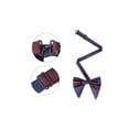 thumbnail image 2 of CORBATA DE MOÑO PREATADA DE RAYAS GRUESAS PARA HOMBRES INSPIRE CHIC, AJUSTABLE DE SATÉN PARA BODAS FORMAL, ROJO-AZUL, 2 of 4