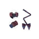 thumbnail image 2 of INSPIRAR CHIC Corbatas de moño preatadas de rayas gruesas para hombres, corbatas de satén ajustables para bodas formales en rojo y azul, 2 of 4