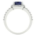 thumbnail image 4 of 2.78ct oval cut blue sapphire 18k white gold halo Bridal Wedding Engagement Promise Anniversary Ring for Women size 8.5, 4 of 7
