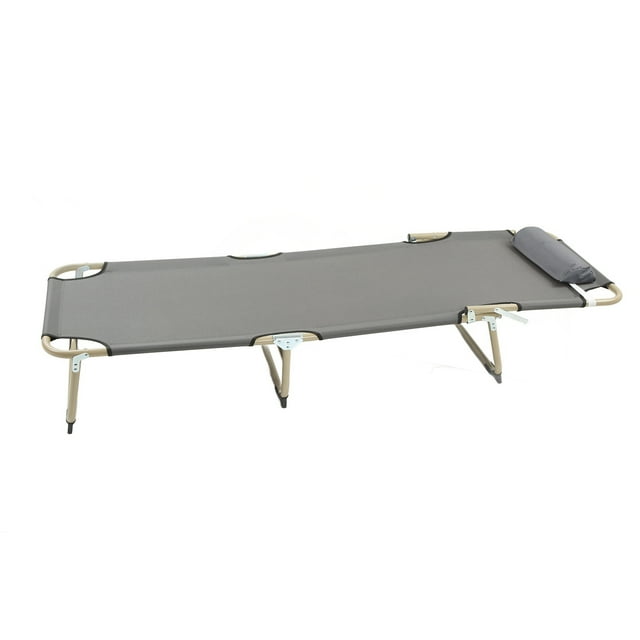 Lit Pliant pour une Personne, Forte Capacité de Charge, Chaise Longue Inclinable, Camping, Bureau, Extérieur