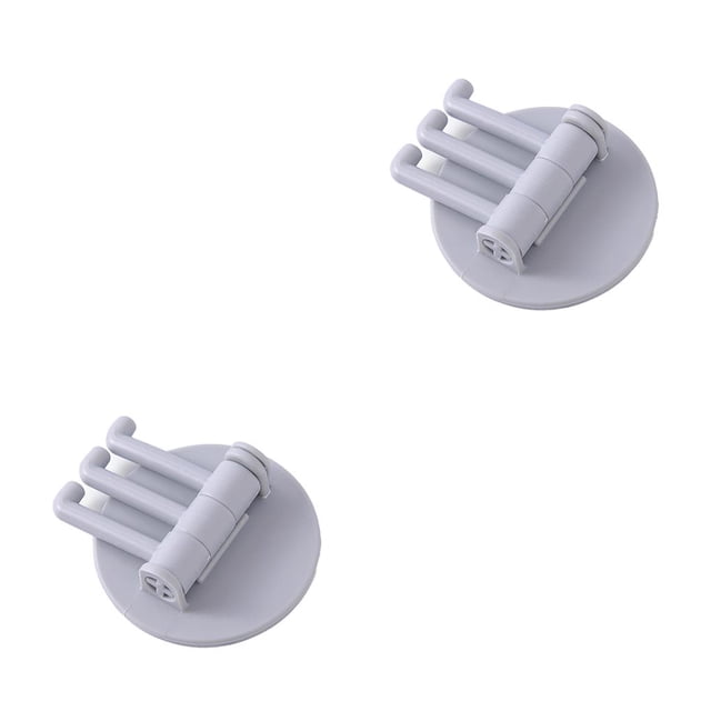 Bearachild Gancho adhesivo giratorio 3 en 1 Ganchos de palo Estante colgante Baño Suministros de cocina Ganchos Llavero Estantes de Gris 2Conjunto