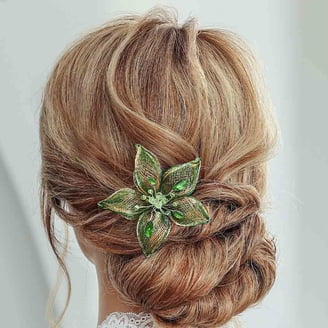 Crystal Bride Wedding Hair Comb Silver Flower Bridal  display picture 2
