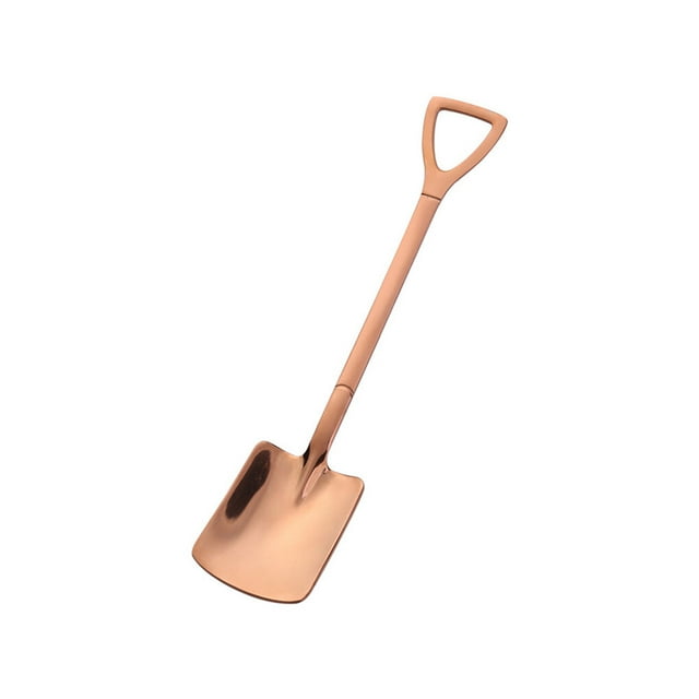 Spoon Rust-proof Washable Ice Cream Scoop Stainless Steel Hanging Spoon, Rose Gold, Flat
