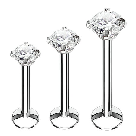 3PC Labret Stud Tragus Earring Set 16G Surgical Steel Helix Monroe Cartilage Piercing Jewelry