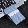thumbnail image 2 of Fashionable Cigarette Case PU Leather Business Card Storage Box Case Holder Organizer GiftsWeave Pattern Blue, 2 of 7