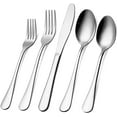 thumbnail image 1 of Silverware Set ,Flatware set ,15 Piece , Eating Utensils Set Stainless Steel Kitchen Tableware Cutlery, Includes Dinner Knives/Forks/Spoons/Teaspoons/Salad forks Service for 3 (Shiny Silver), 1 of 6