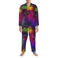 thumbnail image 3 of Fotbe Bright Universe Pijama de Hombre con Estampado de Manga Larga, Conjunto de 2 Piezas, Ropa de Dormir Suave y Cómoda con Bolsillos-XX-Large, 3 of 7