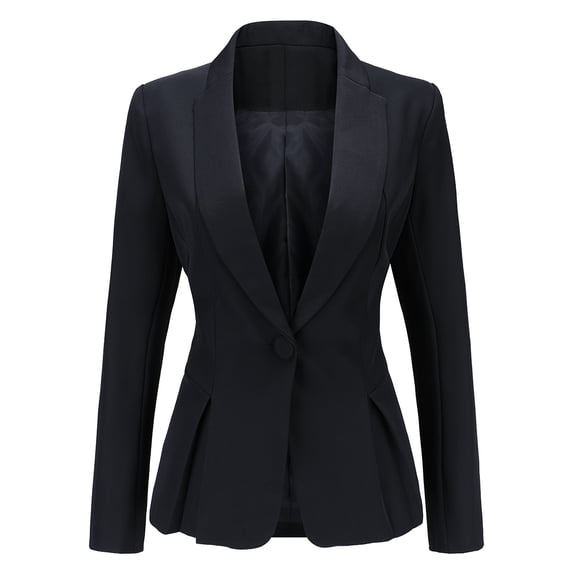 AZoiNM Women's Tailored One Button Blazer Slim Fit Stretch Polyester Work Jacket
