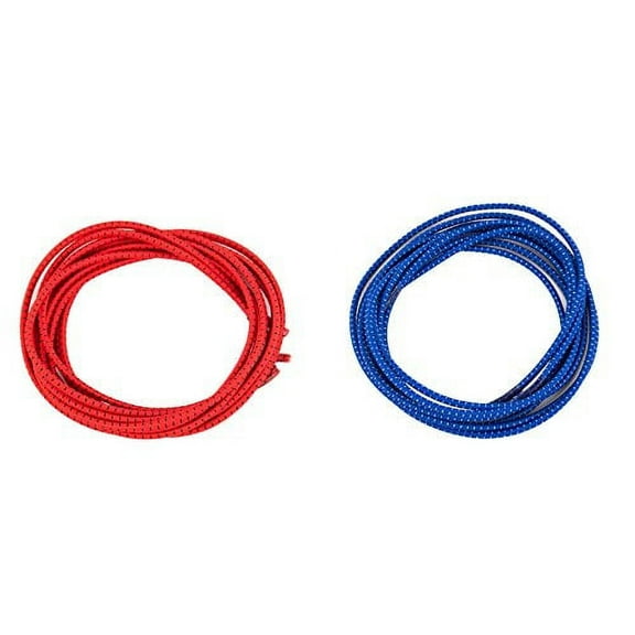 Elastic No Tie Shoelaces for Adults and Children (2-Pack) (39" with End Covers, Red & Blue)