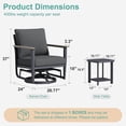 thumbnail image 2 of Muphyers 1 Piece Outdoor Patio Furniture Set, Aluminum Swivel Rocking Chair with 5.1" Cushions, 3.3" Armrest, Bistro Conversation Set with 3-in-1 Table for Garden Deck Porch Balcony,400lbs,Dark Gray, 2 of 6