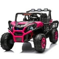 thumbnail image 6 of Jorfly 24V Ride On Car for Kids, Battery Powered Electric UTV Toys w/Remote Control, Gift Bow, 4x200W, 4WD/2WD, 3 Speeds, Shock Absorbers, Bluetooth, LED, 5MPH Max, Red, 6 of 9