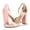 PINK/SUEDE, variant on BURUDANI Women Ankle Strap Open Toe Chunky High Heel Sandals Wedding Party Heel Shoes NUDE/SUEDE Size 8.5
