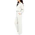 thumbnail image 5 of Women's 2 Piece Lounge Set Quarter Zip Pullover and Wide Leg Pants, Casual Fall Matching Outfit with Drawstring Waist and Pockets Tracksuit, L, 5 of 5