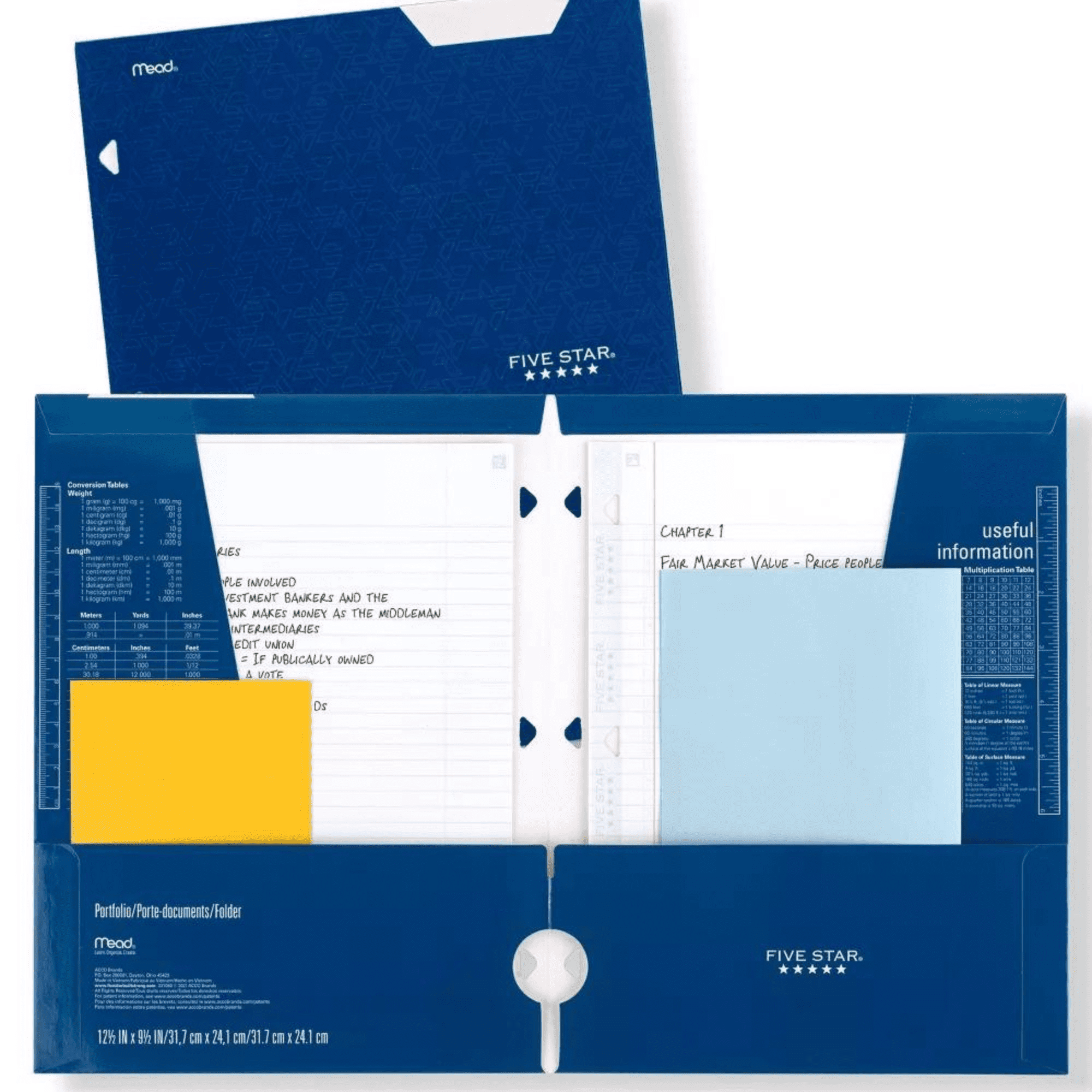 Five Star Pocket & Prong Paper Folder [Geometric Pattern]: 9 in. x 11 in. (Color May Vary) 1 folder [4-pack]