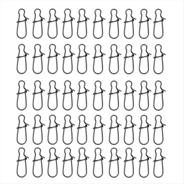 100 Anillas de Conexión de Gancho Rápido Reforzado, Color Negro, para Accesorios de Pesca con Señuelos, 10 Unidades para Cebos Duros o Blandos.