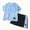 F17-Sky Blue, variant on Ccpelsie Boys Summer Shorts Set - 2 Piece Casual Short Sleeve Shirt and Shorts for Boys Summer Daily Wear(Grey,12-13 Years)