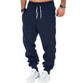 thumbnail image 2 of YDKZYMD Mens Joggers Cargo Sweatpants Fleece Drawstring with Pocket Athletic Cinch Bottom Sweatpants Winter Warm Heavyweight Joggers Pants Workout Hiking Baggy Pants Navy XL, 2 of 6