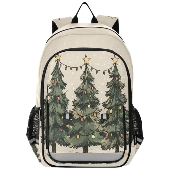 FORMRS Unisex School Backpack 17" Student Travel Bag with Laptop Compartment, Christmas Stars