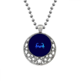 thumbnail image 1 of Blue Mysterious Pattern Head Necklaces Pendant Retro Moon Stars Jewelry, 1 of 3