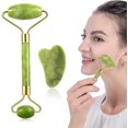 thumbnail image 5 of Rodillo de jade facial ZHAOCHENG y juego de Gua Sha tratamiento antienvejecimiento, 5 of 5