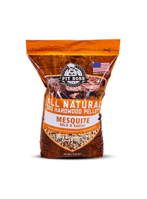Pit Boss 100% All-Natural Hardwood Mesquite Blend BBQ Grilling Pellets, 20 Pound Bag