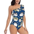 thumbnail image 3 of Goofa Star Penguin Pattern Women's One Piece Swimsuits Tummy Control Bathing Suits Asymmetric One Shoulder Swimwear-X-Large, 3 of 6