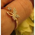thumbnail image 3 of Sparkle Jewels 14K Yellow Gold Plated Enagagement Butterfly Ring Round Cut Diamond, 3 of 3