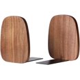 thumbnail image 1 of Bookends Support For Shelves,decorative Book Ends For Heavy Books/office Files/magazine(walnut Wood-2pcs), 1 of 5