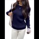 thumbnail image 2 of Suéteres Clásicos Casuales y Modernos para Mujer, Conjuntos de Otoño. Azul Marino M, 2 of 8