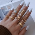 thumbnail image 2 of 14 Pcs Anillo Pack para Mujeres Anillos Set Anillos de plata de Bohemia Anillos de Cristal Anillos Conjunto de Nudo Anillos Sets, 2 of 7
