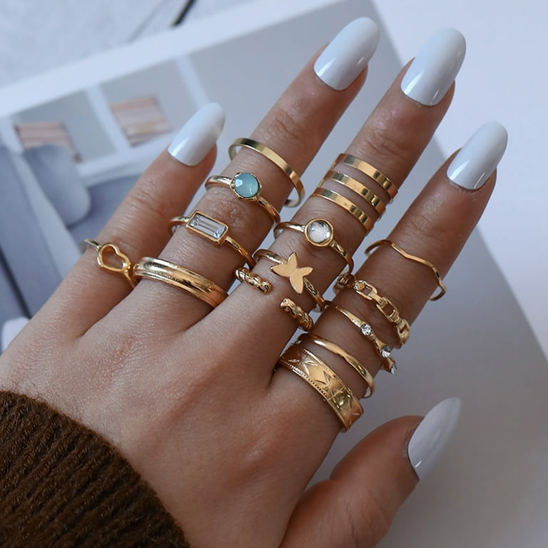 14 Pcs Ring Pack For Women Rings Set Rings Silver Bohemian Rings Rings  Joint Knot Ring Sets Bride Rings Pray through It Ring Set for Teen Girls  Rings