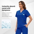 thumbnail image 4 of VIAOLI  Scrub for Women Set Y-neck Scrub Top & Cargo Pants, Breathable, Quick Drying, 4 of 6