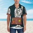 thumbnail image 4 of Bixox Men's Hawaiian Shirts Men's Astronaut Traveler with Suitcase Print Short-Sleeve Shirt-3X-Large, 4 of 8