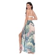 thumbnail image 3 of FORMRS Womens Long Sarong Beach Wrap Semi-Sheer Bikini Skirt Bathing Swimsuit Cover Up, Floral Forest Pattern, 3 of 7