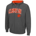 thumbnail image 2 of Men's Colosseum Charcoal Clemson Tigers Arch & Logo 3.0 Full-Zip Hoodie, 2 of 3