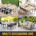 thumbnail image 5 of Spring Easter Table Cloths for 4 Foot Rectangle Tables, Bunny Colorful Eggs Floral Beige Patio Waterproof Elastic Fitted Tablecloths, Washable Rectangular Table Cover for Camping, 5 of 8
